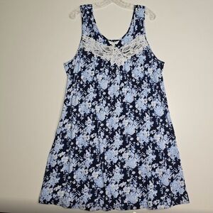 Charter Club Blue Floral Chemise